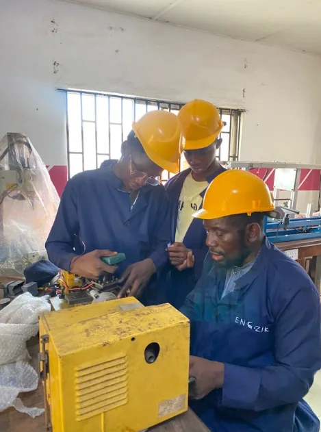 Learners undertaking electrical installation practice