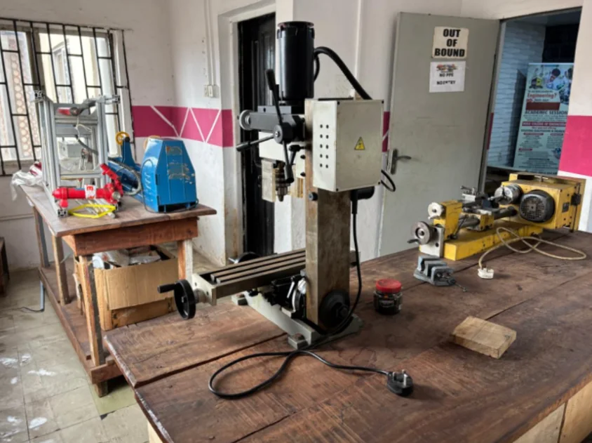 Machining equipment in the WOCOET workshop